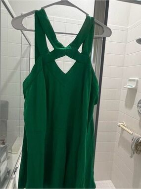 Green Strappy Crossover Back Top